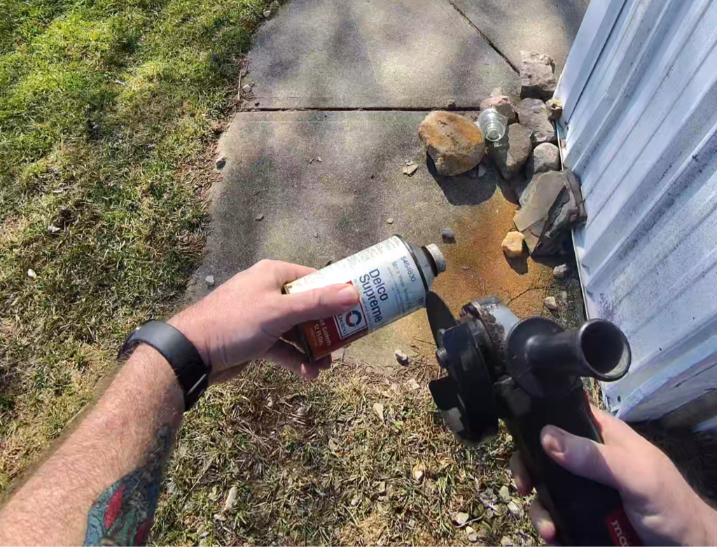 Cutting Vintage Metal Automotive Fluid Can To Create Flat Tintype Plate. Columbus Ohio Red Rabbit Photography